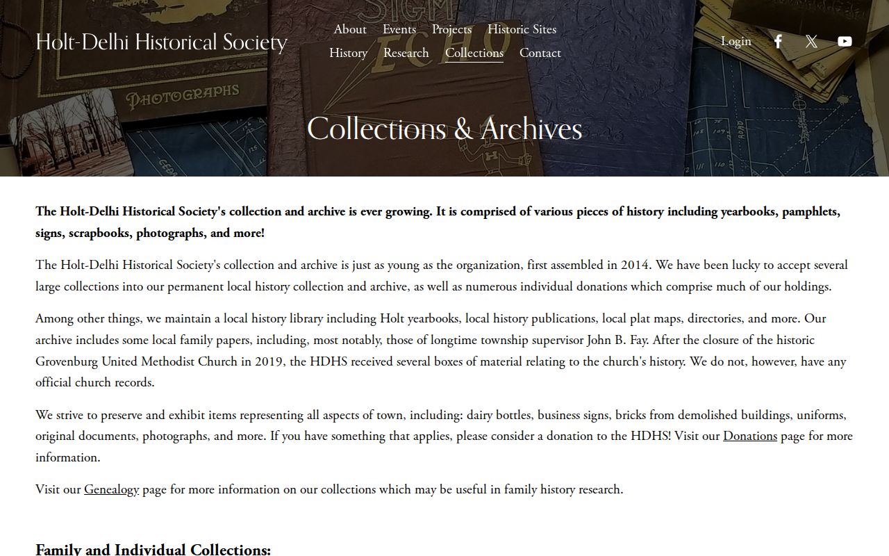 Delhi Township city directory resources at Holt-Delhi Historical Society collections