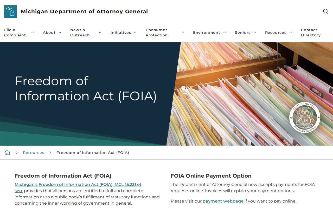 Delhi Township residents directory Michigan FOIA guidance screen