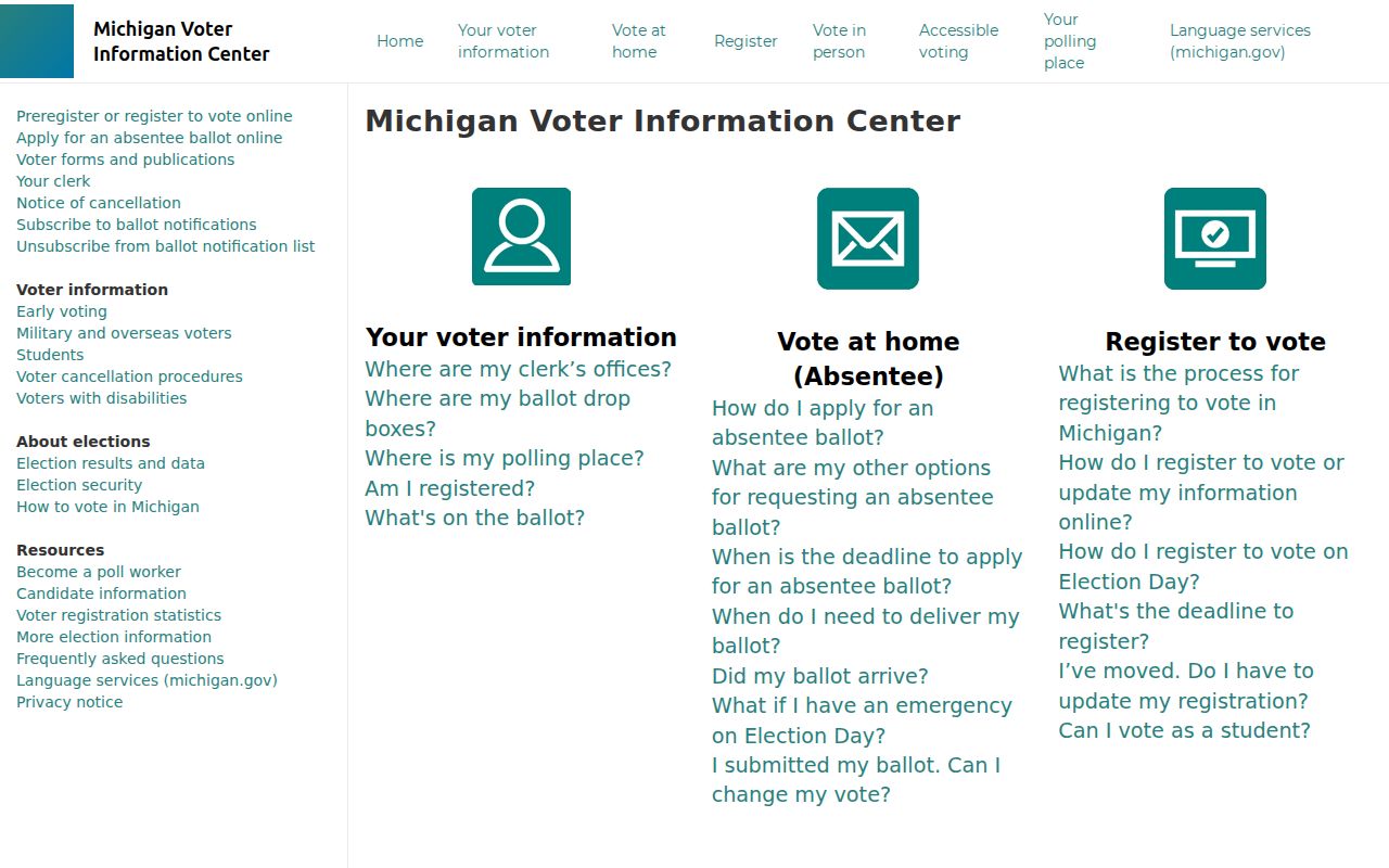Delhi Township residents directory Michigan voter information screen